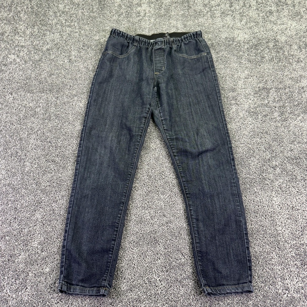 Encore Jeans Womens 15 Blue Elastic Waist Jegging Dark Wash Stretch Denim